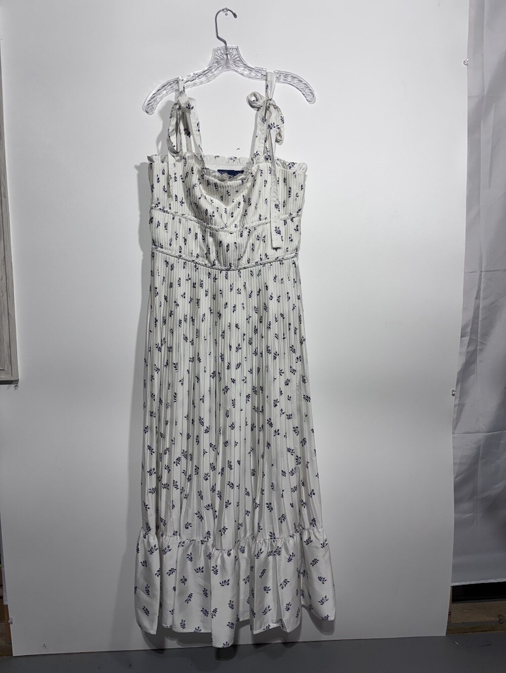 Polo Ralph Lauren Floral Pleated Satin Maxi Dress Size 8 - Picture 2 of 11